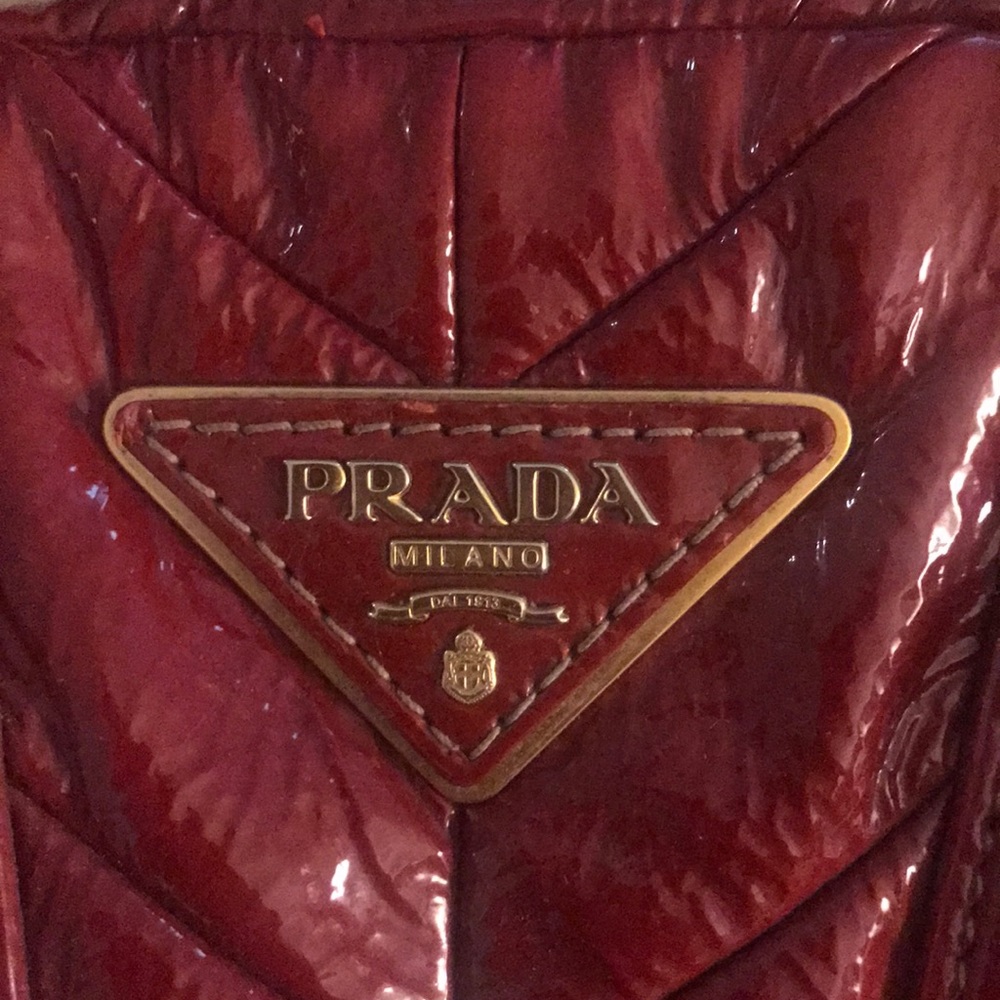 PRADA Red Leather Lux Bowler - Picture 5 of 5